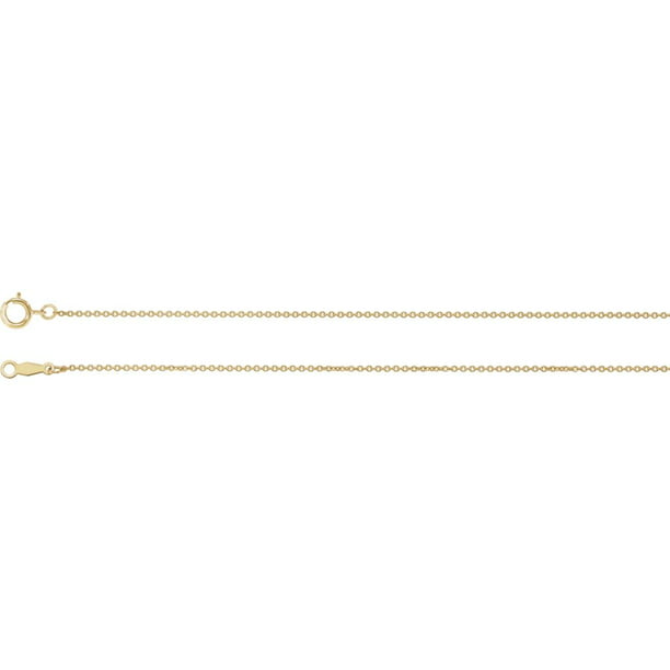 14k Gold Rope Chain Necklace with Spring Ring 1mm 